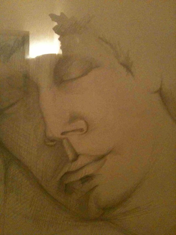 portrait au crayon par moi-m&ecirc;me (1970)